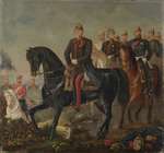 Kaiser Wilhelm I. mit Gefolge auf dem Schlachtfeld von Gravelotte