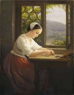 Lesendes Mädchen am Fenster