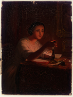 Junges Mädchen im Kerzenschein, Studie