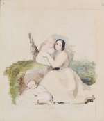 Porträt einer jungen Frau mit zwei Kindern, Skizze