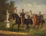 Kurfürst Friedrich Wilhelm I. von Hessen-Kassel zu Pferde mit Suite in der Karlsaue